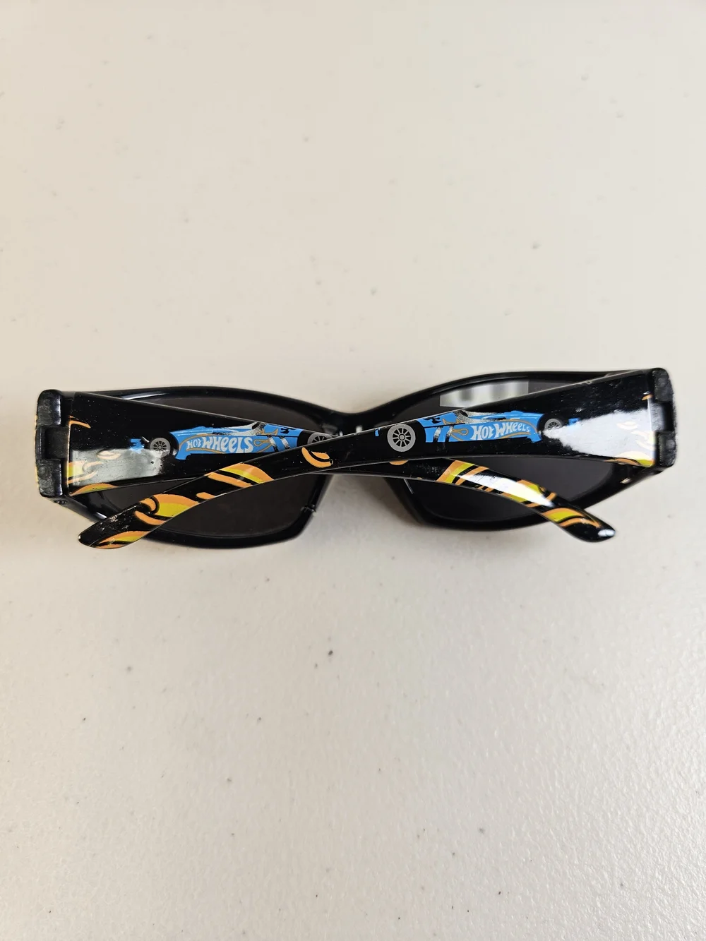 Hot Wheels Kids Black Sunglasses with Yellow Accent